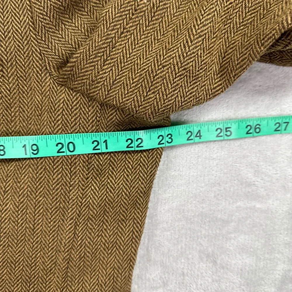 Territory Ahead Blazer Mens Medium Brown Herringbone Wool Blend Elbow Patches